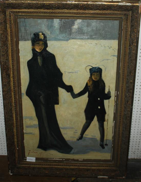 Modern impressionist oil on canvas